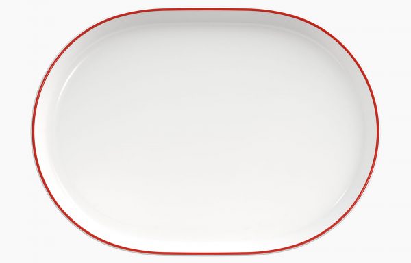 Nordika Red Rim Platter 29X20cm