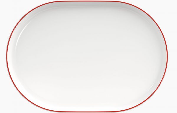Nordika Red Rim Platter 34X23cm